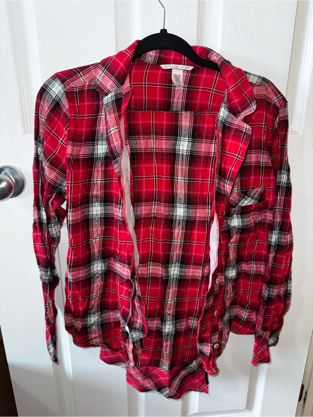 Victoria's Secret Red Plaid Flannel Pyjama Set  - VS